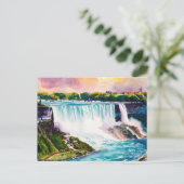 ナイアガラ滝ウォーター絵画カラー ポストカード (スタンド正面)