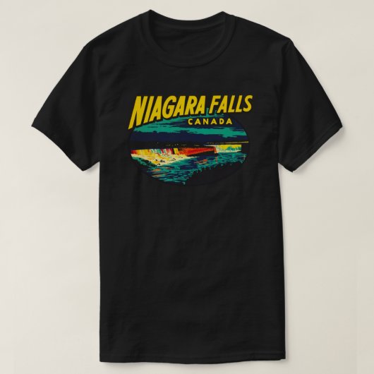 ナイアガラ滝オンタリオヴィンテージ旅行デカールシール Tシャツ (デザイン正面)
