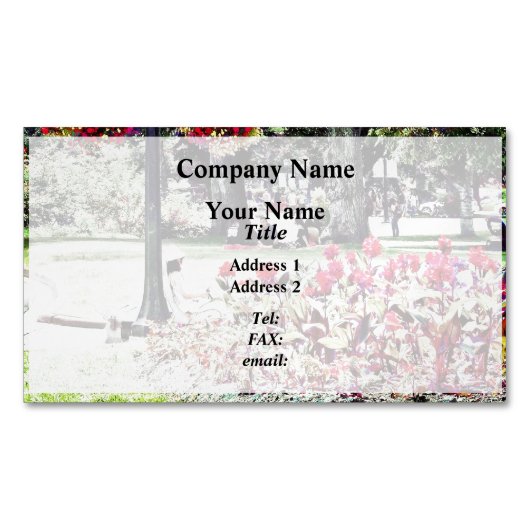 ナイアガラ滝ズオンクイーンビクトリアパーク マグネット名刺 (正面)