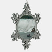 ナイアガラ滝ズオンザカナダサイド スノーフレークピューターオーナメント (左)