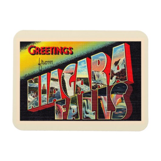 ナイアガラ滝ニューヨークNYラージレター マグネット (横)