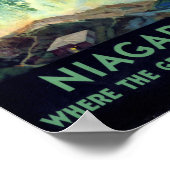 ナイアガラ滝ヴィンテージ旅行ポスター復元 ポスター (角)