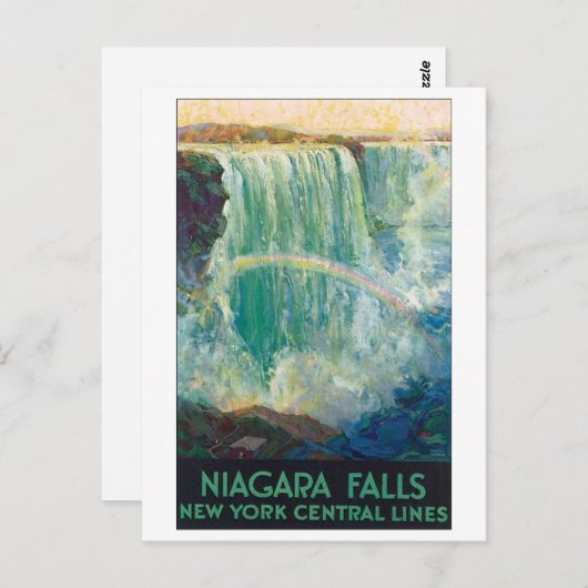 ナイアガラ滝ヴィンテージ旅行ポスター ポストカード (正面/裏面)