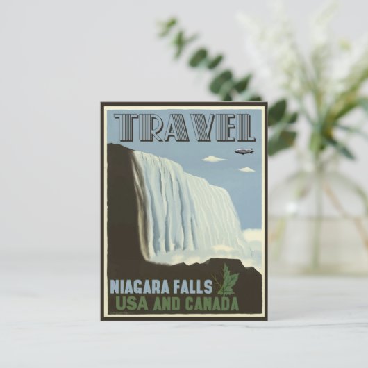 ナイアガラ滝ヴィンテージ旅行ポスター ポストカード (スタンド正面)