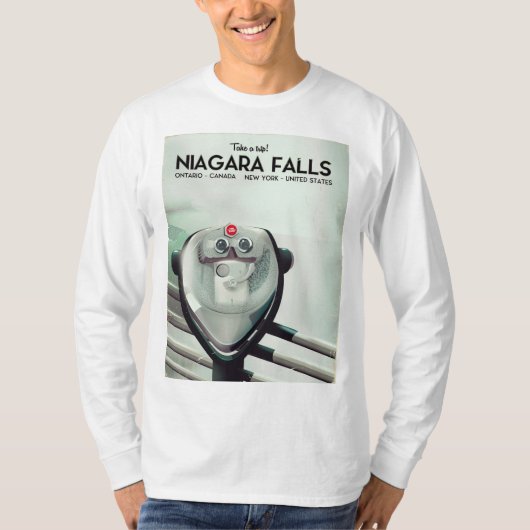 ナイアガラ滝 – アメリカ – カナダヴィンテージ旅行ポスター Tシャツ (正面)