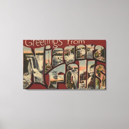 ナイアガラ滝，ニューヨーク – ラージレターシーン3 キャンバスプリント (正面)