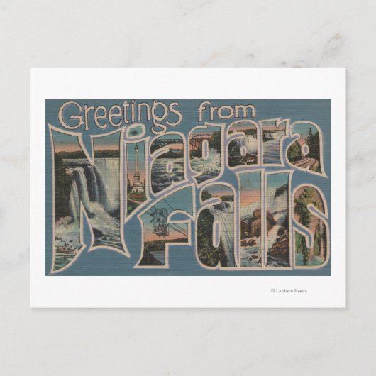 ナイアガラ滝,ニューヨーク – ラージレターシーン4 ポストカード (正面)