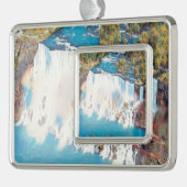 ナイアガラ滝 – パノラマ シルバープレートフレームオーナメント (左)