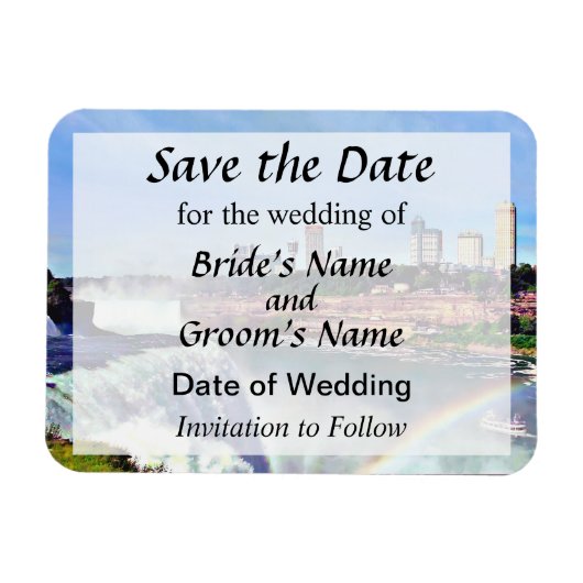 ナイアガラ滝NY - Under the Rainbow Save the Date マグネット (横)
