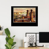 ナイアガラ秋と吊り橋ポスター ポスター (ホームオフィス)