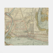 ナイアガラ秋のヴィンテージ地図NY (1893) フリースブランケット (正面(横))