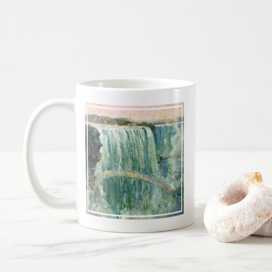 ナイアガラ秋のヴィンテージ旅行ポスター コーヒーマグカップ (ドーナツ)