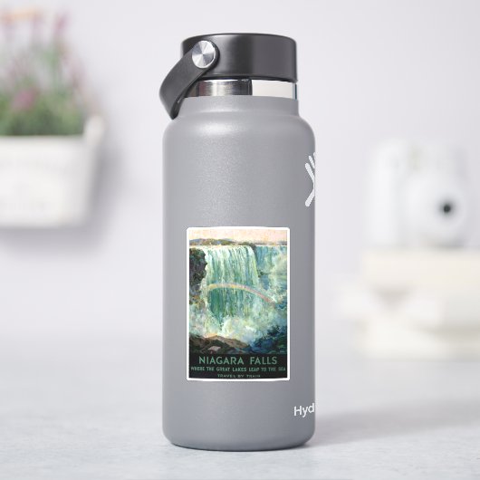 ナイアガラ秋のヴィンテージ旅行ポスター シール (HydroFlask)