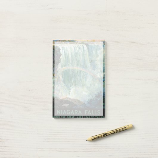 ナイアガラ秋のヴィンテージ旅行ポスター ポストイット (デスク上)