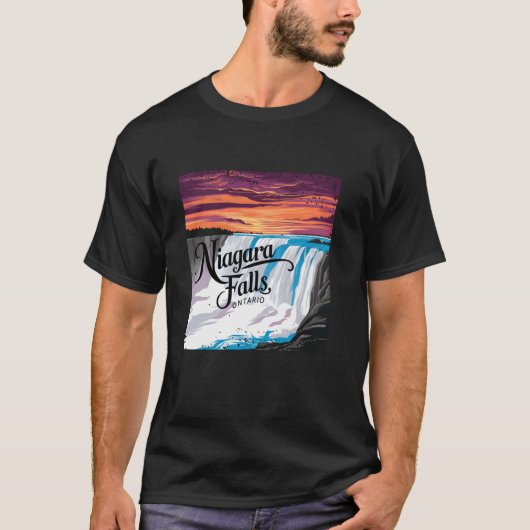 ナイアガラ秋オンタリオカナダサンセット Tシャツ (正面)