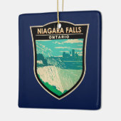 ナイアガラ秋オンタリオトラベルアートヴィンテージ セラミックオーナメント (左)