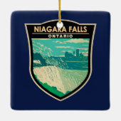 ナイアガラ秋オンタリオトラベルアートヴィンテージ セラミックオーナメント (裏面)