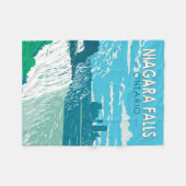 ナイアガラ秋オンタリオトラベルアートヴィンテージ フリースブランケット (正面(横))