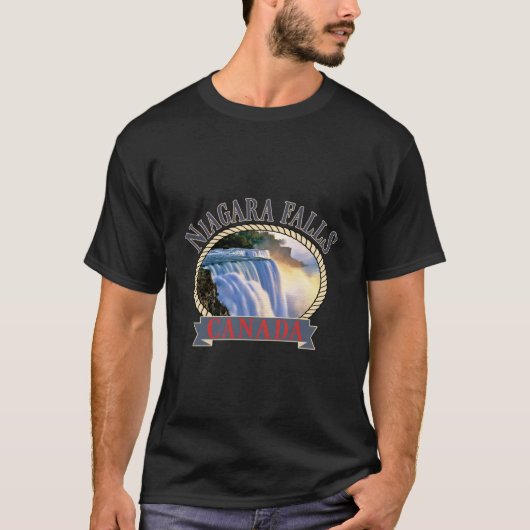 ナイアガラ秋カナダアメリカ自然川 Tシャツ (正面)