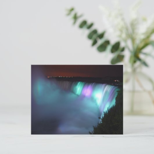 ナイアガラ秋カナダナイトパープルアクアポストカード ポストカード (スタンド正面)