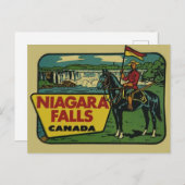 ナイアガラ秋カナダヴィンテージトラベルとマウンティ ポストカード (正面/裏面)