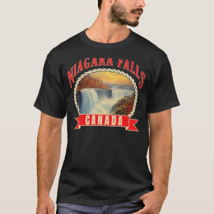 ナイアガラ秋カナダUSA自然川2 Tシャツ