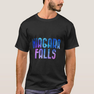ナイアガラ秋ス凍っていアメリカUsa Canada Water Color Art Sou Tシャツ