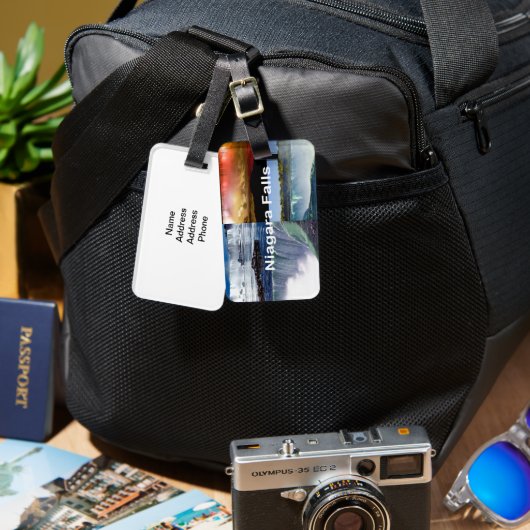 ナイアガラ秋ズニューヨークの写真ビュー ラゲッジタグ (正面&裏面)