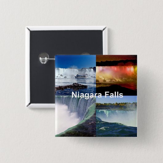 ナイアガラ秋ズニューヨークの写真ビュー 缶バッジ (正面&裏面)