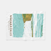 ナイアガラ秋ズホースシューズ秋トラベルアートヴィンテージ フリースブランケット (正面(横))