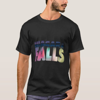 ナイアガラ秋ナイトカナダアメリカタイポグラフィ Tシャツ