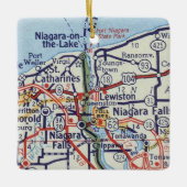 ナイアガラ秋ヴィンテージマップ セラミックオーナメント (正面)
