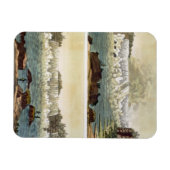 ナイアガラ秋、1818年(カラー版木、銅版、版画) マグネット (横)