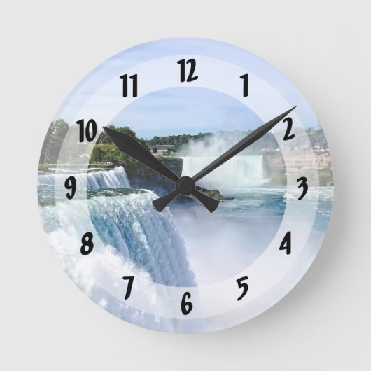 ナイアガラ秋NY – アメリカンサイドからの眺め ラウンド壁時計 (正面)
