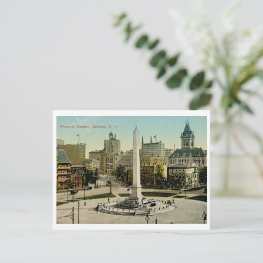 ナイアガラ・スクエア、バッファロー、ニューヨーク州 ヴィンテージ ポストカード (スタンド正面)