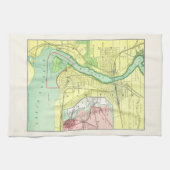 ナイアガラ・フォールズおよび近辺のヴィンテージの地図1885年 キッチンタオル (横)