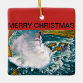 ナイアガラ・フォールズのクリスマスのオーナメント セラミックオーナメント (正面)