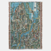 ナイアガラ・フォールズの地図 スローブランケット (正面縦)
