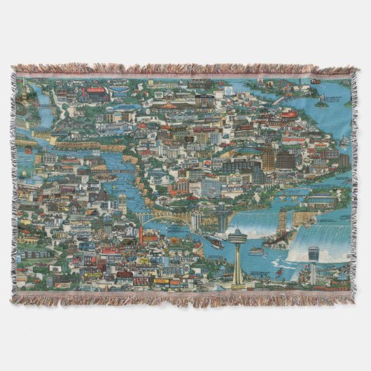 ナイアガラ・フォールズの地図 スローブランケット (正面)