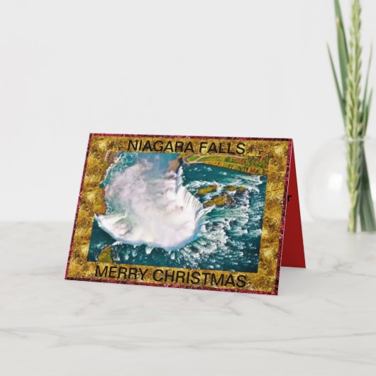 ナイアガラ・フォールズの空気打撃のクリスマスカード シーズンカード (正面)
