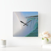 ナイアガラ・フォールズの蹄鉄の滝及び虹の時計 スクエア壁時計 (ホーム)