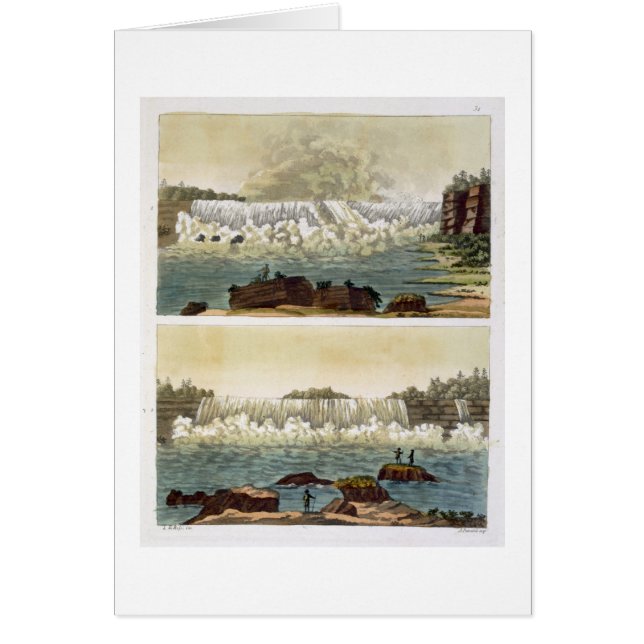 ナイアガラ・フォールズ1818年(色の版木、銅版、版画) (正面)