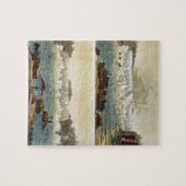 ナイアガラ・フォールズ1818年(色の版木、銅版、版画) ジグソーパズル (横)