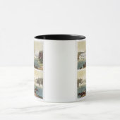 ナイアガラ・フォールズ1818年(色の版木、銅版、版画) マグカップ (中央)