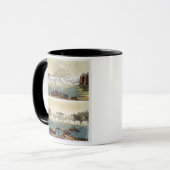 ナイアガラ・フォールズ1818年(色の版木、銅版、版画) マグカップ (正面左)