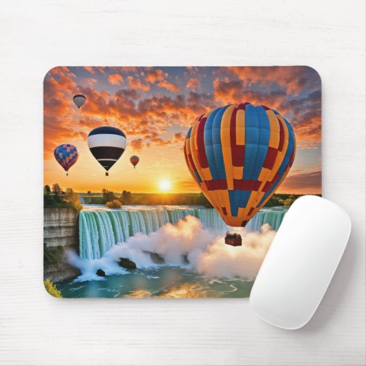 ナイアグラ上空の熱気球秋 マウスパッド (マウス)