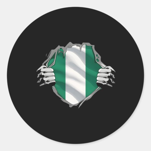 ナイジすごいェリア伝統誇りを持ったナイジェリア根元国旗 ラウンドシール (正面)