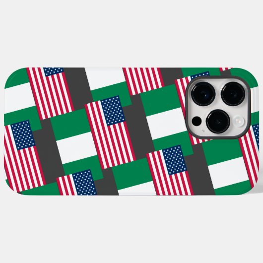 ナイジェリアとアメリカの国旗の組み合わせ/電話ケースデザイン Case-Mate iPhoneケース (裏面 (横))