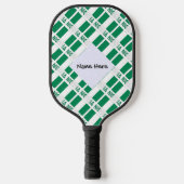 ナイジェリアとナイジェリアの国旗があなたの名前と並べて ピックルボールラケット (正面)