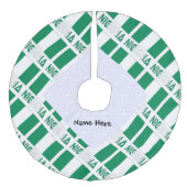 ナイジェリアとナイジェリアの国旗、あなたの名前で並べる フェイクリネンツリースカート (正面)